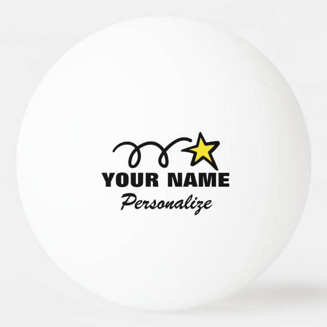 Personalized star ping pong ball for table tennis (Front)