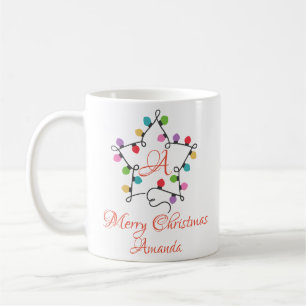 Personalized  star shape light- merry christmas coffee mug