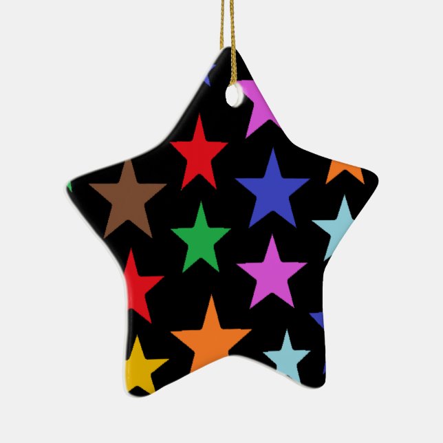 Personalized Star Shaped Christmas Ceramic Ornamen Ornament (Right)
