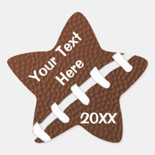 Personalized STAR Shaped Football Stickers