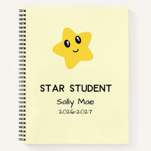 Personalized Star Student Scar Custom Name School  Notebook
