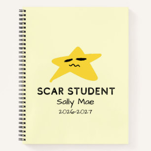 Personalized Star Student Scar Custom Name School  Notebook