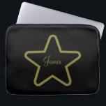 Personalized Star Tablet Case<br><div class="desc">For the movie buff...  or for any shining star you may know... 

A black background with a gold star...  and gold cursive lettering...  personalized with a special name... 

Great little gift idea...  for birthdays,  celebrations,  holidays and more...  or add a touch of vintage charm to your own device... </div>