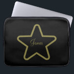 Personalized Star Tablet Case<br><div class="desc">For the movie buff...  or for any shining star you may know... 

A black background with a gold star...  and gold cursive lettering...  personalized with a special name... 

Great little gift idea...  for birthdays,  celebrations,  holidays and more...  or add a touch of vintage charm to your own device... </div>