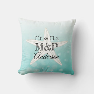 Personalized Starfish Beach House Pillow