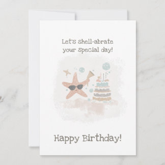 Personalized Starfish Birthday Card