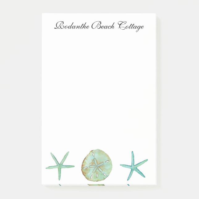 Personalized Starfish watercolor Notepad (Front)