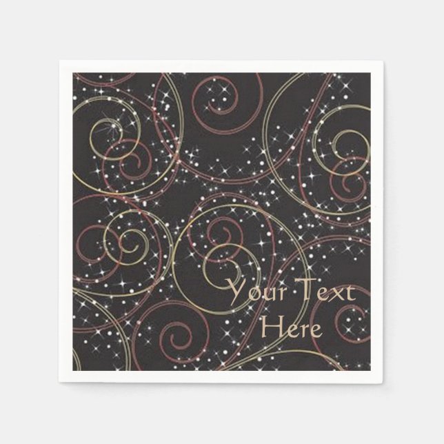 Personalized Starlight Brown Curls Pattern Napkins (Front)