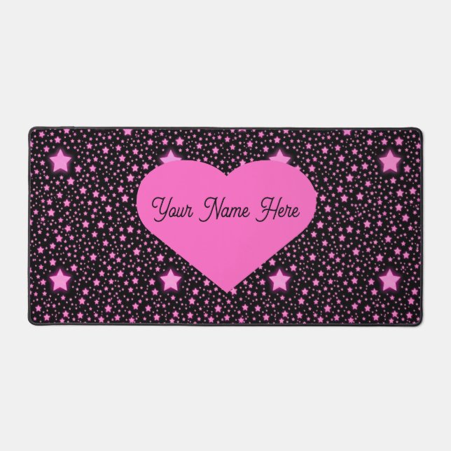 Personalized Starry Night Heart Desk Pad (Front)