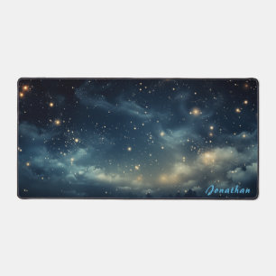 Personalized Starry Night Landscape Desk Mat 