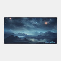 Personalized Starry Night Landscape Desk Mat