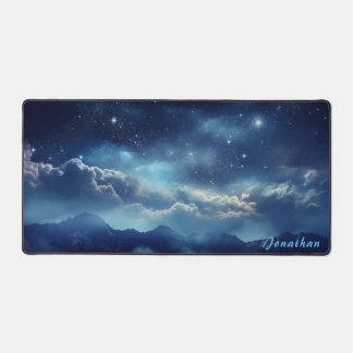 Personalized Starry Night Landscape Desk Mat 