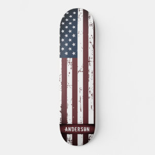 Personalized Stars and Stripes American Flag  Skateboard
