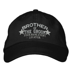 Personalized Stars Brother of the Groom Embroidery Embroidered Hat