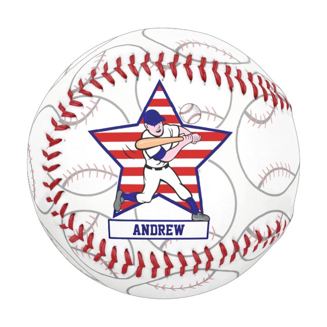 Personalized stars n stripes baseball player (Front Left)