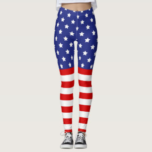 Personalized Stars n Stripes Patriotic July 4th Leggings