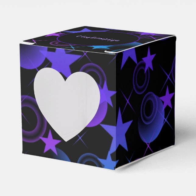 Personalized Stars 'n Stuff Pattern Heart Favor Box (Front Side)