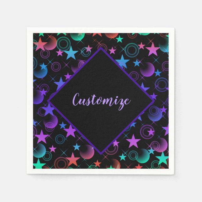 Personalized Stars 'n Stuff Pattern Napkin (Front)