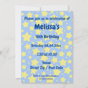 Personalized Stars Party Invitation
