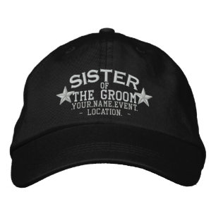Personalized Stars Sister of the Groom Embroidery Embroidered Hat