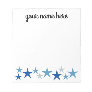 Personalized Stars Stationery for Boys Notepad