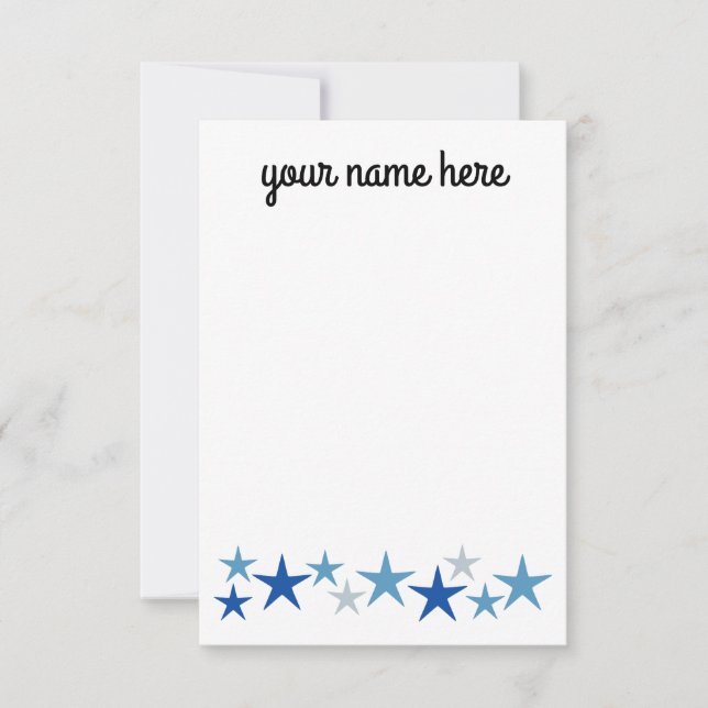 Personalized Stars Stationery for Boys Thank You Card (Front)