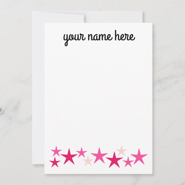 Personalized Stars Stationery for Girls Thank You Card (Front)