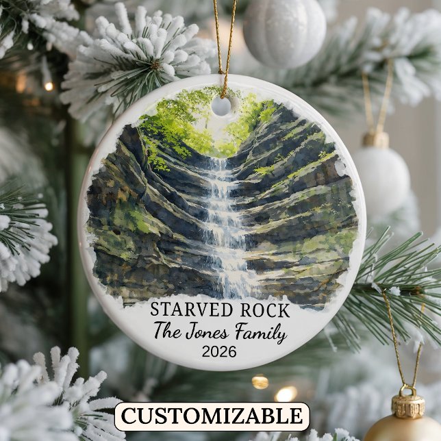 Personalized Starved Rock State Park, Illinois Ceramic Ornament (Creator Uploaded)