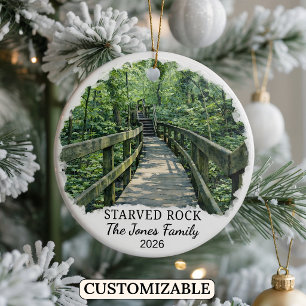 Personalized Starved Rock State Park, Illinois Ceramic Ornament