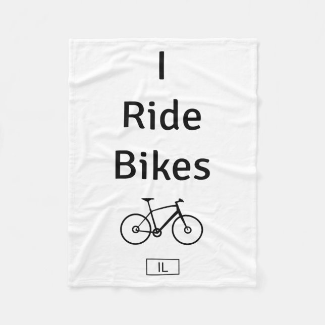Personalized State Abbreviation I Ride Bikes T T S Fleece Blanket (Front)