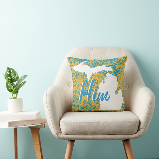 Personalized State Floral Or Any Colour Pillow (Chair)