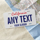 personalized state license plate - California - 
