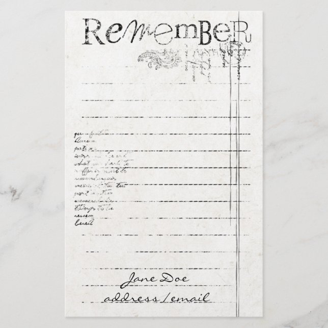 Personalized Stationary Stationery (Front)