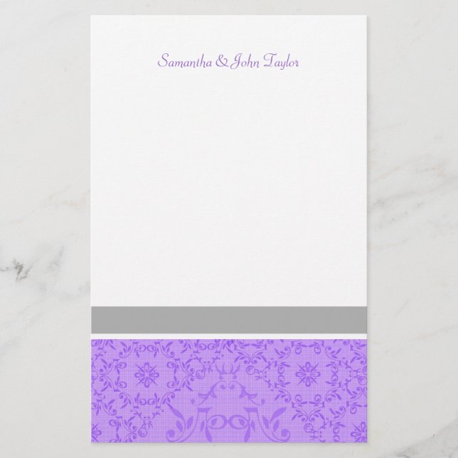 Personalized Stationary Wedding Thank You Notes Stationery (Front)