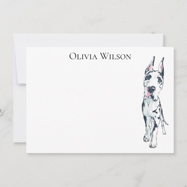 Personalized stationary with Great Dane Card (Front)