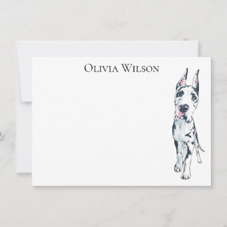 Personalized stationary with Great Dane Card