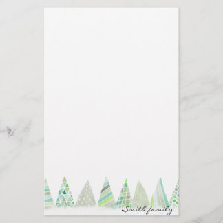 Personalized Stationery - Christmas trees