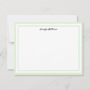Personalized Stationery Flat Card green