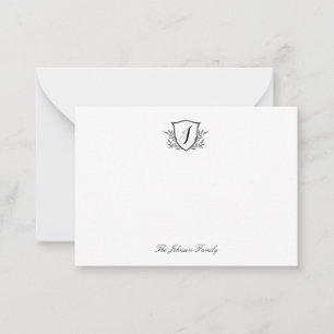 Personalized Stationery Monogram Crest Card