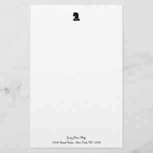 Personalized stationery paper with chess piece