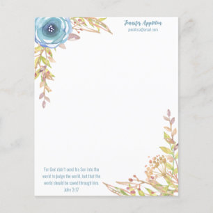 Personalized Stationery   Scripture   Dusty Blue Flyer