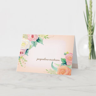 Personalized Stationery Simple Modern Watercolor Note Card