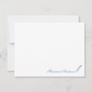 Personalized Stationery with Feather Writer Card