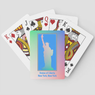 Personalized Statue of Liberty New York Rainbow Playing Cards