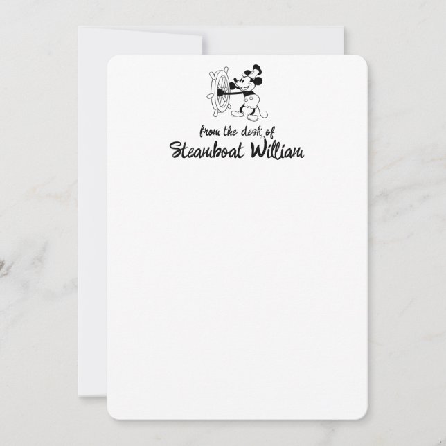 Personalized Steamboat Willie Note Card (Front)