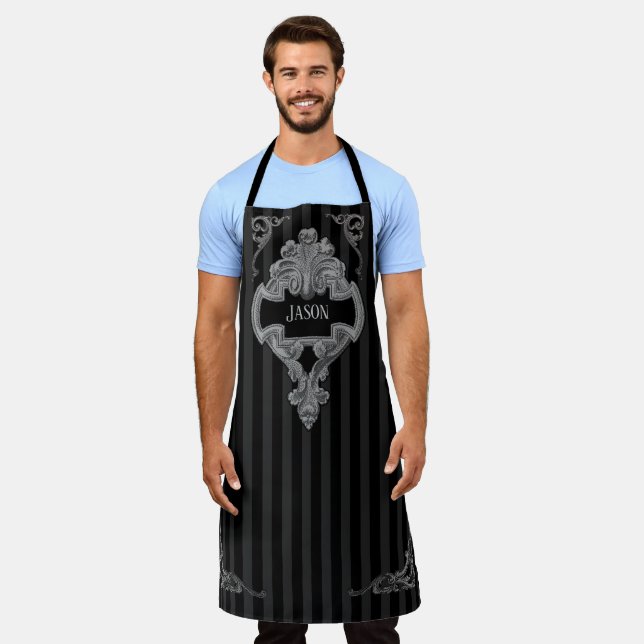 Personalized Steampunk All-Over Print Apron (Worn)