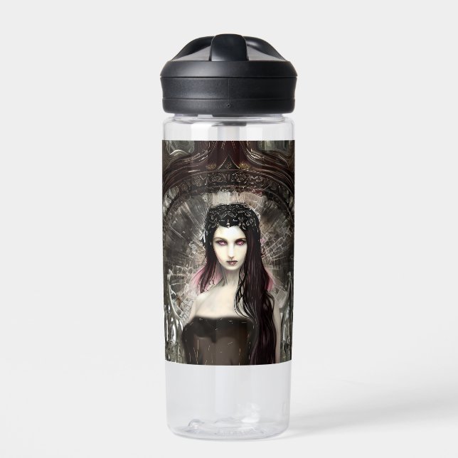 Personalized Steampunk Fallen Angel | Dark Art  Water Bottle (Front)