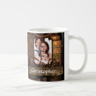Personalized steampunk machinery coffee mug