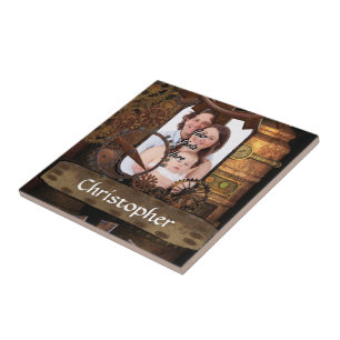Personalized steampunk machinery tile