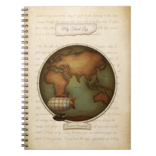 Personalized Steampunk Map Journal Travel Log